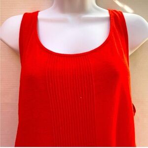 Eileen Fisher XL tank top flowy orange red pleated